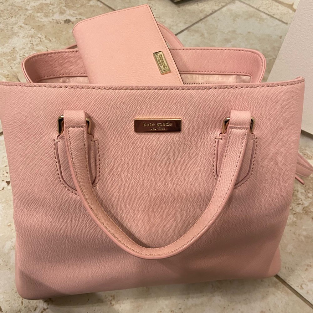 Kate Spade Light Pink Medium Satchel + Matching Wallet